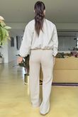 Made in Italy Beluga Soft Crop Bomber Jacket Stone